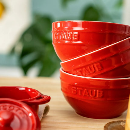 (4) STAUB| Ceramic Bowls Set – Cherry Red - Ø 120 mm