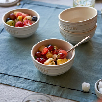 (4) STAUB| Ceramic Bowls Set – Ivory White - Ø 120 mm - Antique Glaze