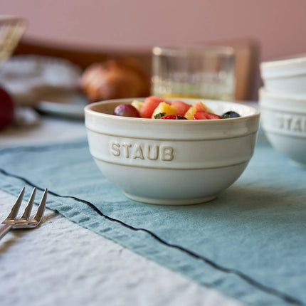 (4) STAUB| Ceramic Bowls Set – Ivory White - Ø 120 mm - Antique Glaze