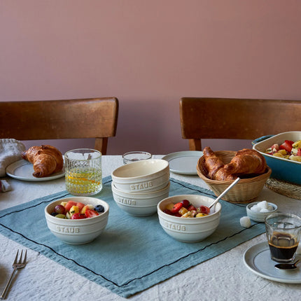 (4) STAUB| Ceramic Bowls Set – Ivory White - Ø 120 mm - Antique Glaze