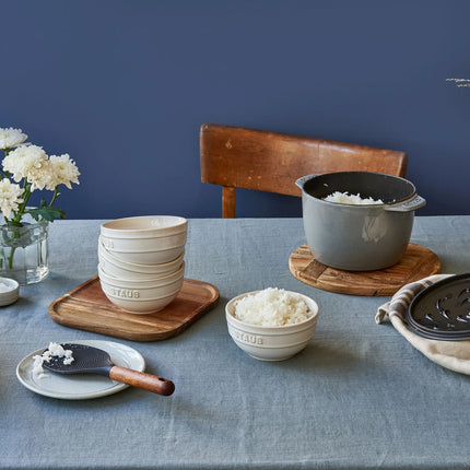 (4) STAUB| Ceramic Bowls Set – Ivory White - Ø 120 mm - Antique Glaze
