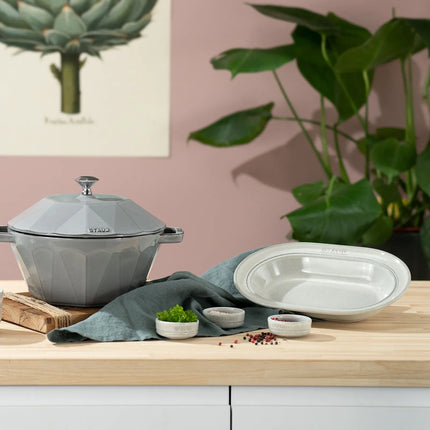 (4) STAUB | Dining Line Ceramic Bowl Set – 4-Piece - White Truffle