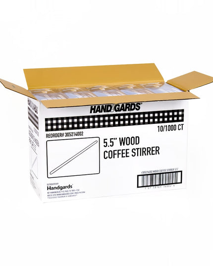 Que Khuấy Cà Phê Không Bọc Đầu Tròn Handgards 305214002 Gỗ 14 cm