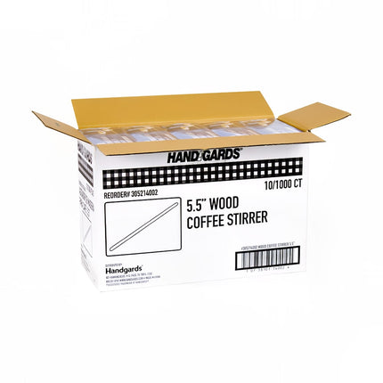 Que Khuấy Cà Phê Không Bọc Đầu Tròn Handgards 305214002 Gỗ 14 cm