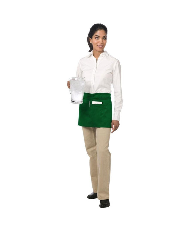 Tạp dề nửa thân vải poly-cotton có thể tùy chỉnh Chef Revival xanh lá, 3 túi