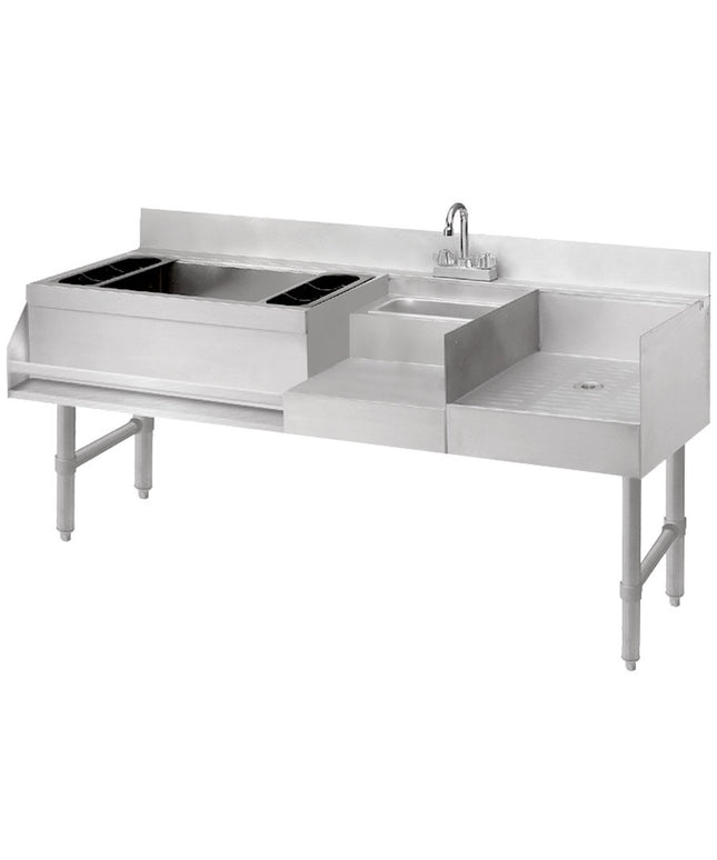 Quầy bar tốc độ Advance Tabco CRU-60L-7 inox tấm lạnh 7 mạch 152 x 53 cm (khay đá bên trái)