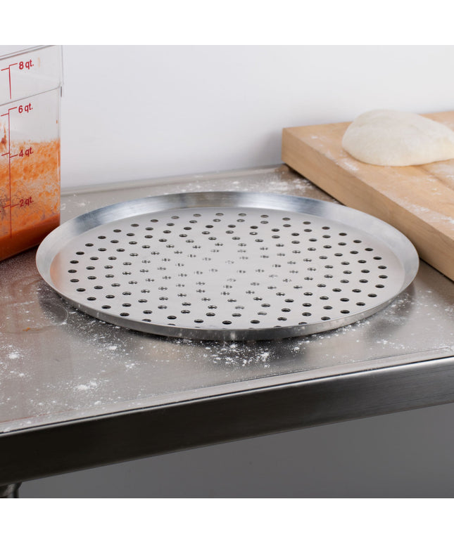 Khay pizza nhôm dày đục lỗ có cắt American Metalcraft CAR16P 41 cm