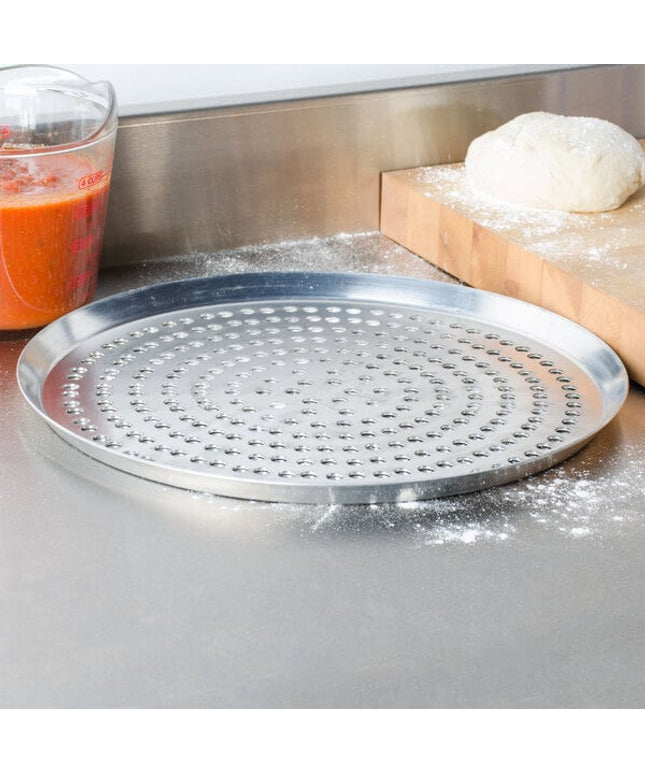 Khay pizza nhôm dày siêu đục lỗ có cắt American Metalcraft CAR14SP 36 cm