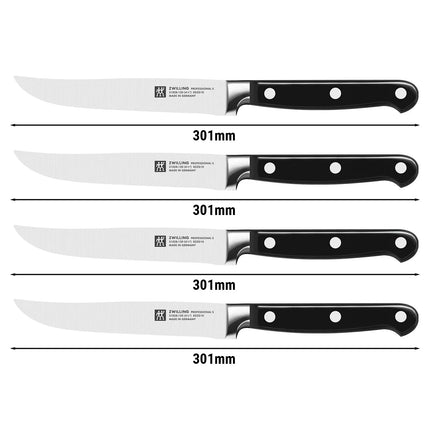 (4‑Piece) ZWILLING | Steak Knife Set – Black Handles - Made in Germany