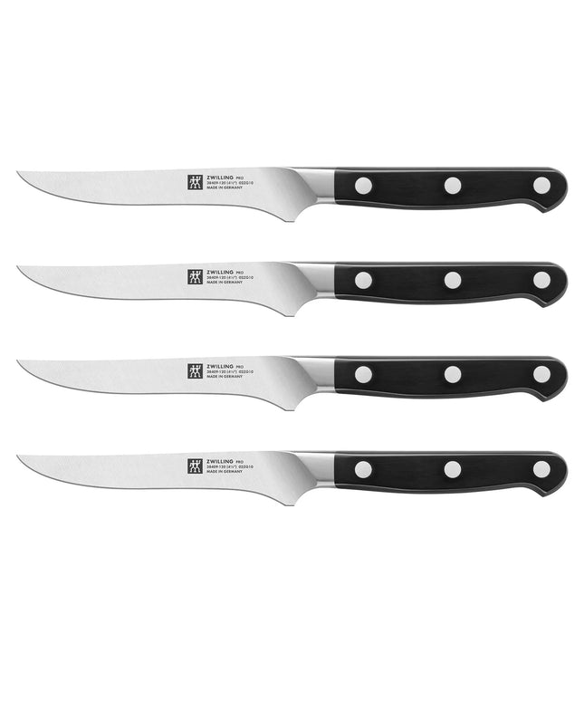 (4‑Piece) ZWILLING | Steak Knife Set – FRIODUR® Ice‑Hardened Blades - Made in Germany - Black Handles