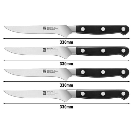 (4‑Piece) ZWILLING | Steak Knife Set – FRIODUR® Ice‑Hardened Blades - Made in Germany - Black Handles