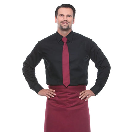 (5 pieces) KARLOWSKY | Slim Uniform Tie – Burgundy - 148 x 6.5 cm - 95°C washable - Easy-care