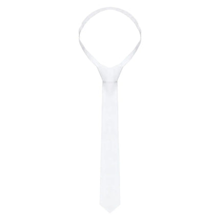 (5 pieces) KARLOWSKY | Slim Uniform Tie – White - 148 x 6.5 cm - 95°C washable - Easy-care