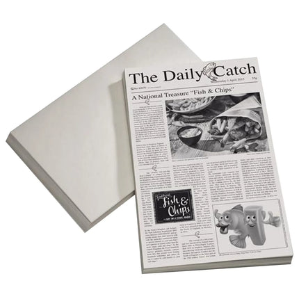 (500 pieces) Greaseproof wrapping paper - GGM Gastro SNACKHOLDER - 420 x 250 mm - newspaper print design