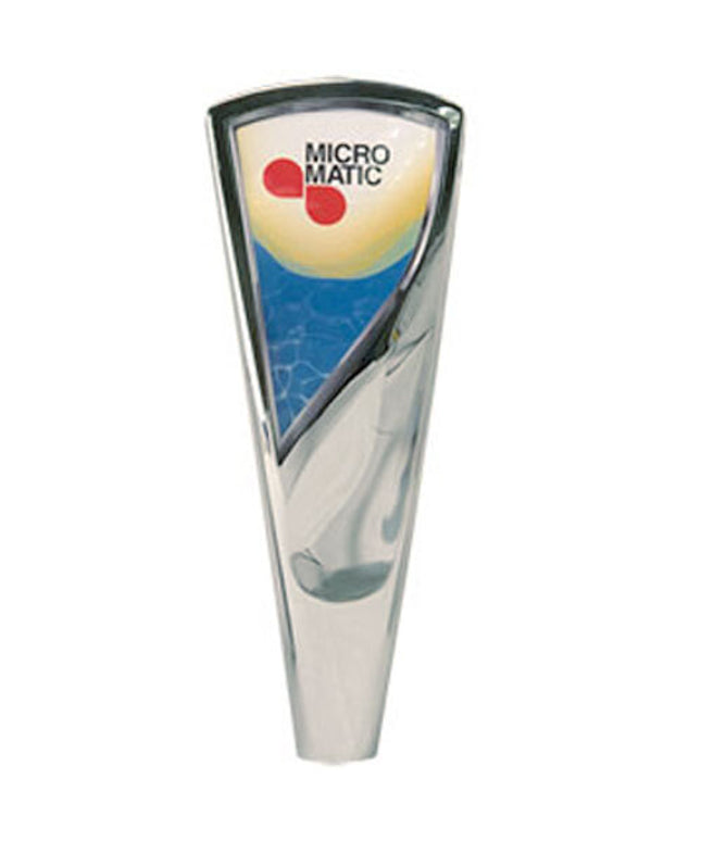 Thiết bị vòi bia Micro Matic T180-7 17,8 cm Twist Style Chrome Branding on Demand Beer Tap tay cầm With trong suốt Inser