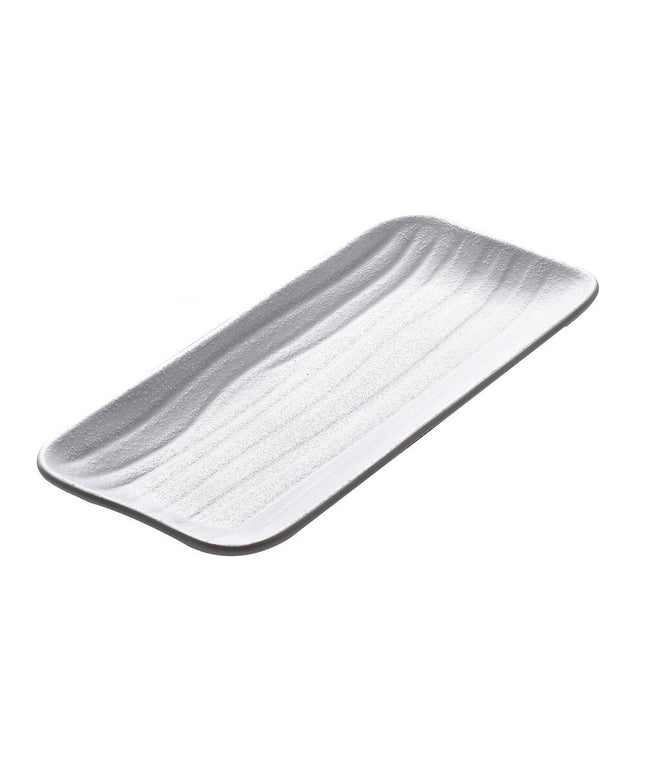 Khay melamine chữ nhật lượn sóng Elite Global Solutions Zen 28 x 12 cm màu trắng JW5411 - Thùng 6 cái
