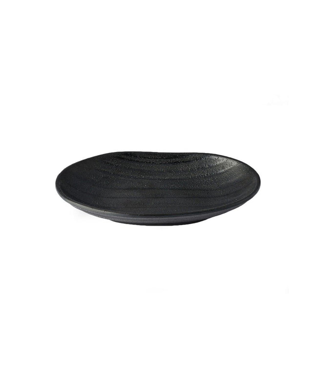 Đĩa melamine cao cấp Global Solutions JW7307 Zen 18,4 cm x 11,4 cm đen sâu bầu dục đĩa - Thùng 6 cái