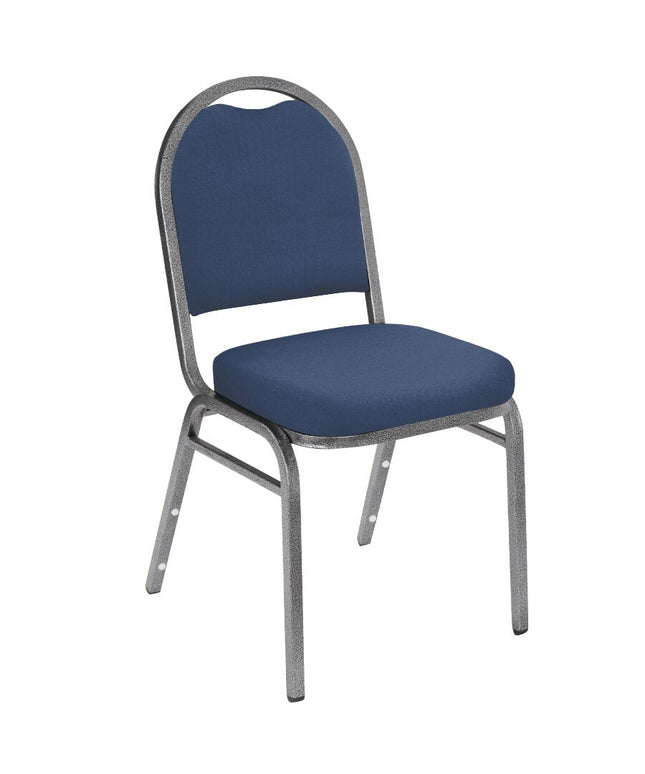 Ghế xếp chồng dáng vòm đệm ngồi 5 cm khung bạc bọc vinyl National Public Seating 9204-SV - Màu xanh dương đêm