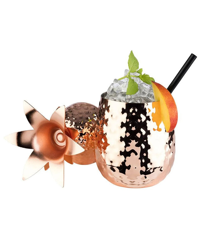 (6 pcs) Coffee Mug GGM Gastro PINEAPPLE - 500ml - Copper - with Lid
