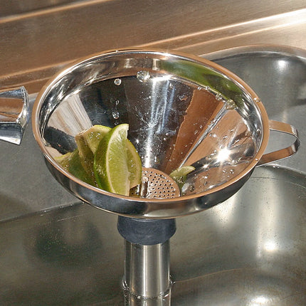 (6 pcs.) FUCHS | DELFIN® waste funnel with sieve - Ø127mm - stainless steel