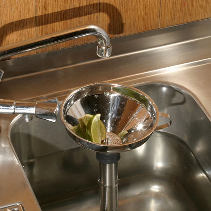 (6 pcs.) FUCHS | DELFIN® waste funnel with sieve - Ø127mm - stainless steel