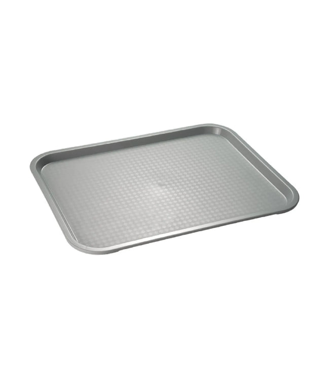 (6 pcs) GGM Gastro FAST FOOD Tray - FAST FOOD - Polypropylene - 350x270mm - Height: 20mm - Grey - non-slip surface