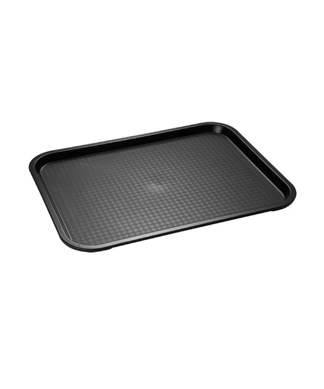 (6 pcs) GGM Gastro FAST FOOD Tray - FAST FOOD - Polypropylene - 350x270mm - Height: 20mm - Black - non-slip surface