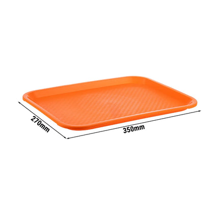 (6 pcs) GGM Gastro FAST FOOD Tray - FAST FOOD - Polypropylene - 350x270mm - Height: 20mm - Orange - non-slip surface