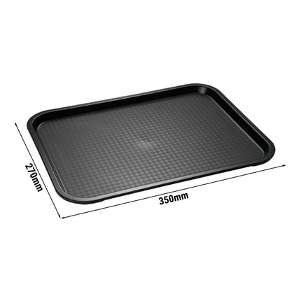 (6 pcs) GGM Gastro FAST FOOD Tray - FAST FOOD - Polypropylene - 350x270mm - Height: 20mm - Black - non-slip surface