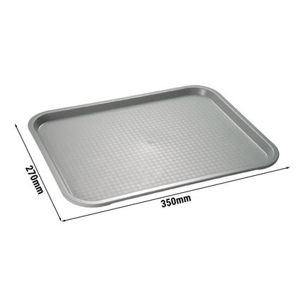 (6 pcs) GGM Gastro FAST FOOD Tray - FAST FOOD - Polypropylene - 350x270mm - Height: 20mm - Grey - non-slip surface