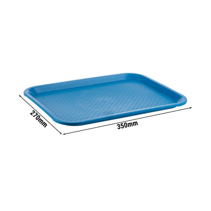 (6 pcs) GGM Gastro FAST FOOD Tray - FAST FOOD - Polypropylene - 350x270mm - Height: 20mm - Blue - non-slip surface