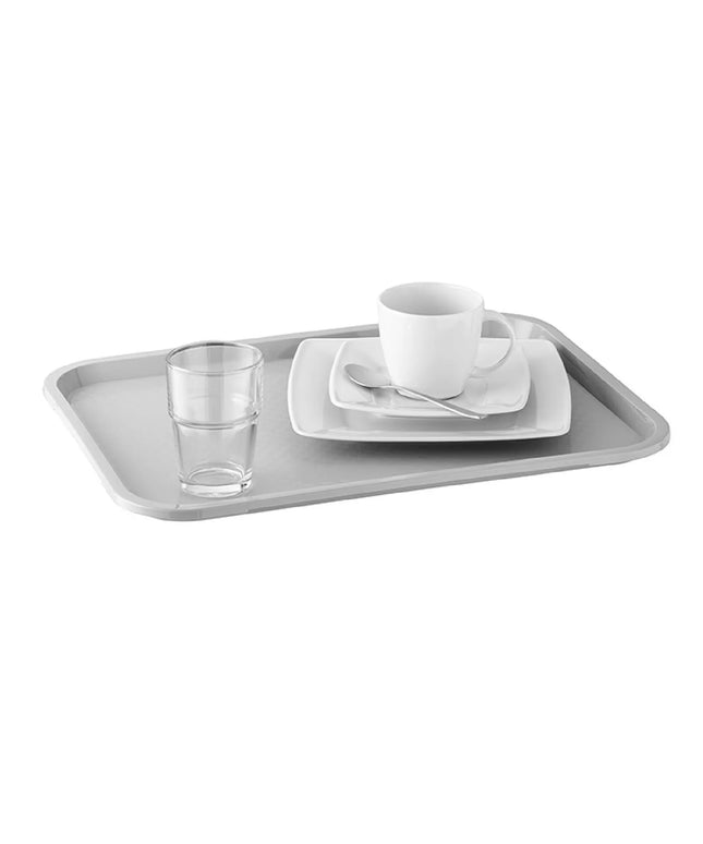 (6 pcs) GGM Gastro FAST FOOD Tray - FAST FOOD - Polypropylene - 410x305mm - Height: 25mm - Grey - non-slip surface