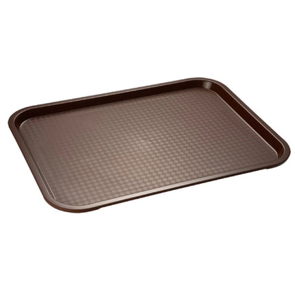 (6 pcs) GGM Gastro FAST FOOD Tray - FAST FOOD - Polypropylene - 410x305mm - Height: 25mm - Brown - non-slip surface