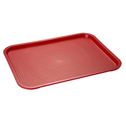 (6 pcs) GGM Gastro FAST FOOD Tray - FAST FOOD - Polypropylene - 410x305mm - Height: 25mm - Red - non-slip surface