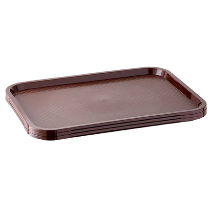(6 pcs) GGM Gastro FAST FOOD Tray - FAST FOOD - Polypropylene - 410x305mm - Height: 25mm - Brown - non-slip surface