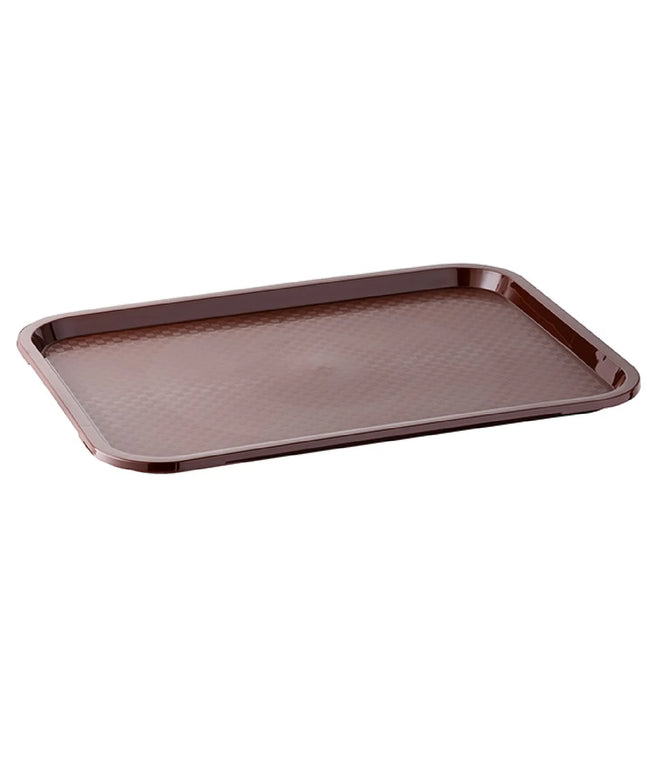 (6 pcs) GGM Gastro FAST FOOD Tray - FAST FOOD - Polypropylene - 530x325mm - Height: 20mm - Brown - non-slip surface