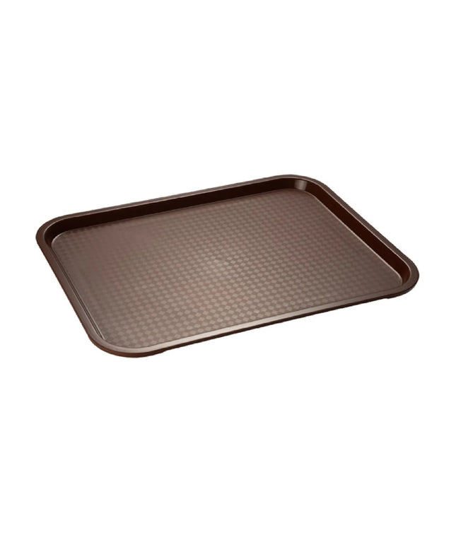 (6 pcs) GGM Gastro FAST FOOD Tray - Polypropylene - 350x270mm - Height: 20mm - Brown - non-slip surface
