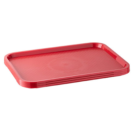 (6 pcs) GGM Gastro FAST FOOD Tray - Polypropylene - 350x270mm - Height: 20mm - Red - non-slip surface