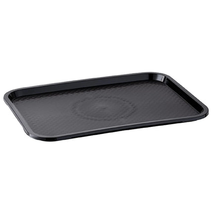 (6 pcs) GGM Gastro FAST FOOD Tray - Polypropylene - 410x305mm - Height: 25mm - Black - non-slip surface