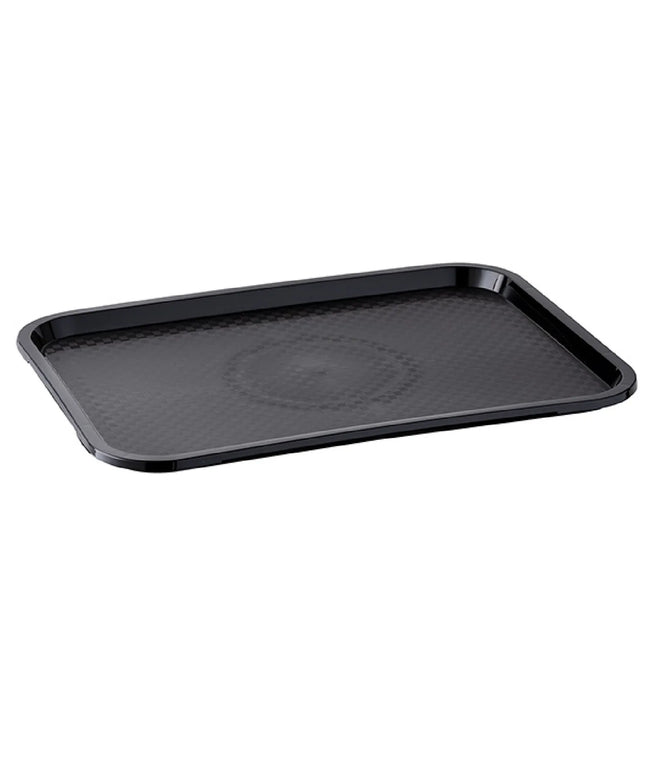 (6 pcs) GGM Gastro FAST FOOD Tray - Polypropylene - 530x325mm - Height: 20mm - Black - non-slip surface - stackable - dishwasher-safe - break-resistant