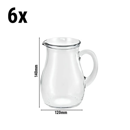 (6 pcs) Glass Jug - GGM Gastro Roxy - 250ml