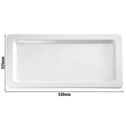 (6 pcs) GN 1/1 Gastronorm Tray - GGM Gastro APART - Melamine - 530x325mm - Height: 25mm - White