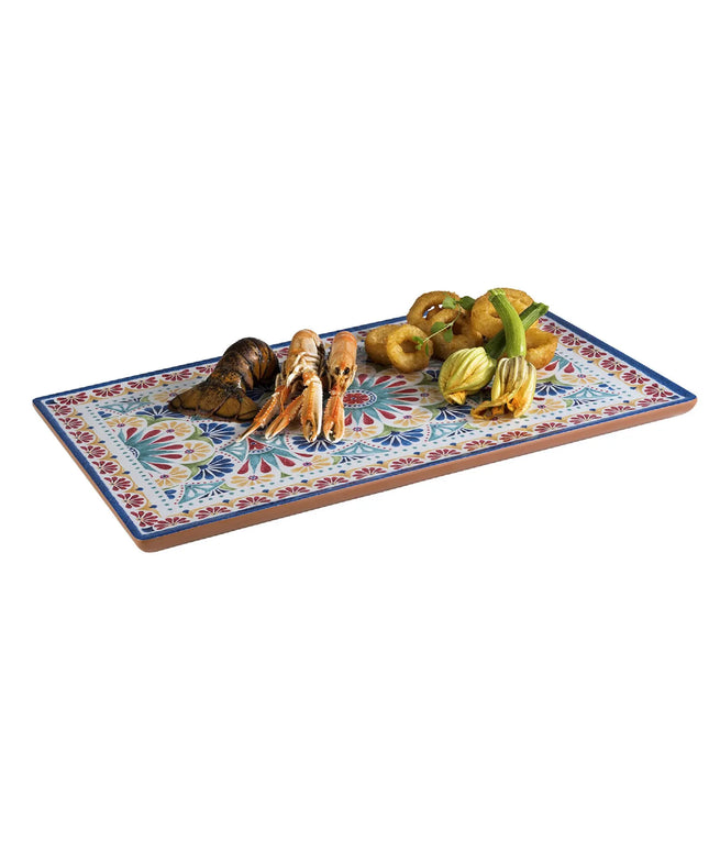 (6 pcs) GN 1/1 Gastronorm Tray - GGM Gastro ARABESQUE - Melamine - 530x325mm - Height: 20mm - Terracotta
