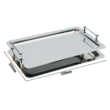 (6 pcs) GN 1/1 Gastronorm Tray - GGM Gastro BUFFET-STAR - Stainless Steel - 530x325mm - Height: 70mm - with handles