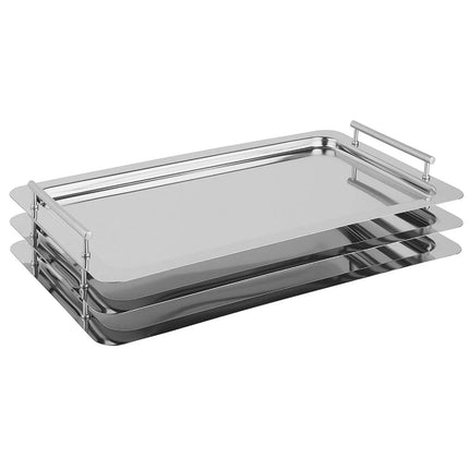 (6 pcs) GN 1/1 Gastronorm Tray - GGM Gastro CLASSIC - Stainless Steel - 530x325mm - Height: 48mm - with handles