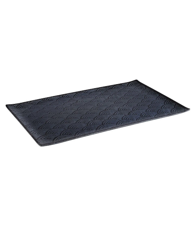 (6 pcs) GN 1/1 Gastronorm Tray - GGM Gastro DARK WAVE - Melamine - 530x325mm - Height: 20mm - Black