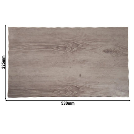 (6 pcs) GN 1/1 Gastronorm Tray - GGM Gastro DRIFTWOOD - Melamine - 530x325mm - Height: 15mm - Grey