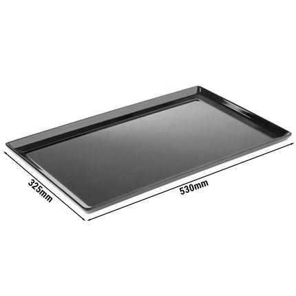 (6 pcs) GN 1/1 Gastronorm Tray - GGM Gastro FLOAT - Melamine - 530x325mm - Height: 30mm - Black