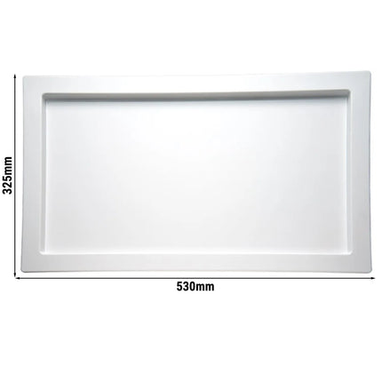 (6 pcs) GN 1/1 Gastronorm Tray - GGM Gastro FRAMES - Melamine - 530x325mm - Height: 20mm - White