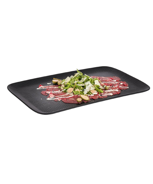 (6 pcs) GN 1/1 Gastronorm Tray - GGM Gastro NERO - Melamine - 530x325mm - Height: 25mm - Black